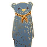 Bookmark Leather Blue Bear