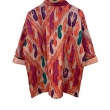 Robe Pure Cotton Quilted Reversable Ikat Pink