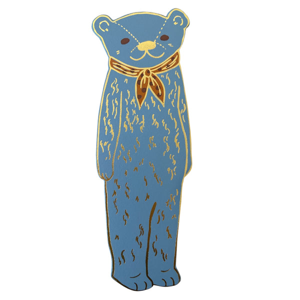 Bookmark Leather Blue Bear