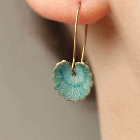 Earrings Clover Leaf Seafoam Turquoise