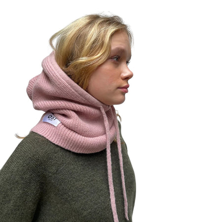 Knitted Hood Cashmere Blend Taupe