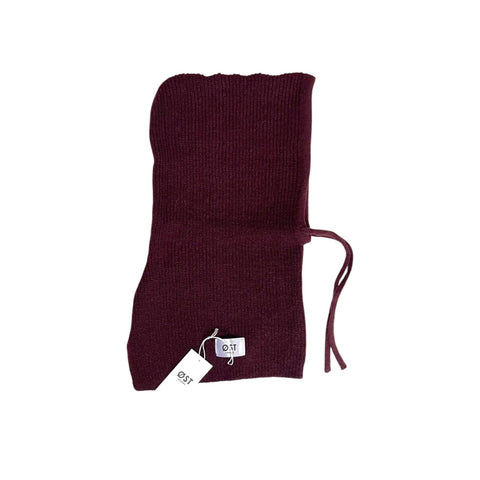 Knitted Hood Cashmere Blend Burgundy