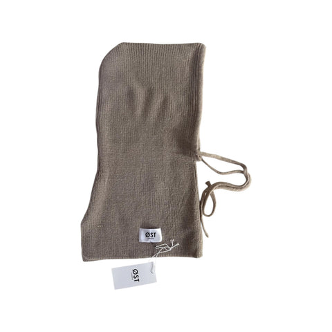 Knitted Hood Cashmere Blend Taupe