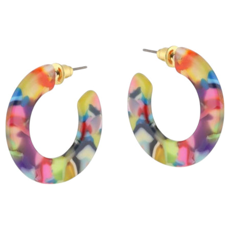 Hoop Earrings Resin Jessica Red Orange Lilac
