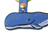Key Fob Leather Humpback Whale Cornflower