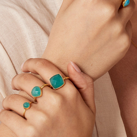 Ring Adjustable Size Darcy Aqua Chalcedony