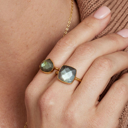 Ring Adjustable Size Darcy Labradorite