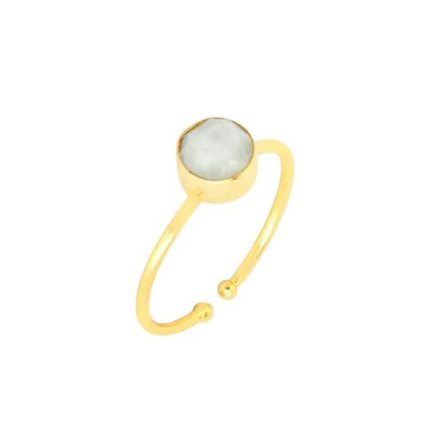 Ring Adjustable Size Dotty Moonstone