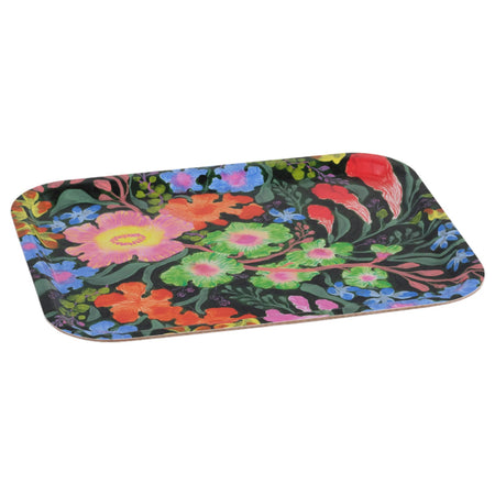 Tray Birch Wood Rectangle Botanical Blooms