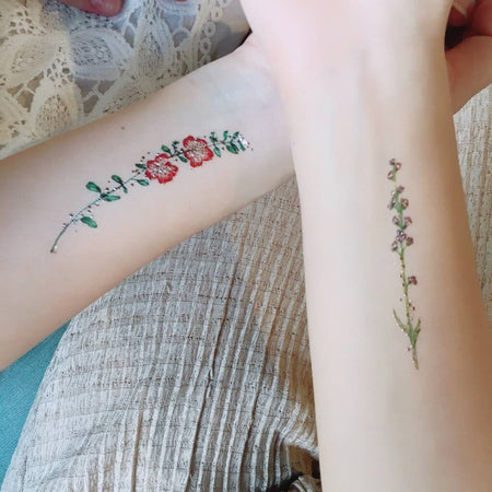 Temporary Tattoos Two Sheets Vintage Flowers