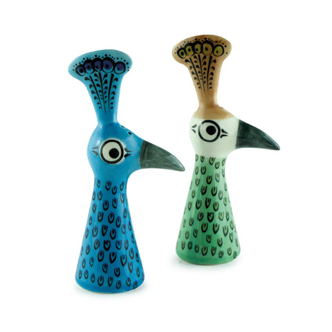 Peacock Stoneware Salt And Pepper Shakers