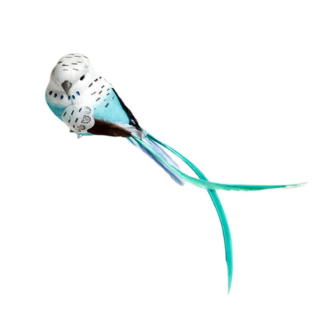 Artificial Bird Decoration Clip On Blue Budgie