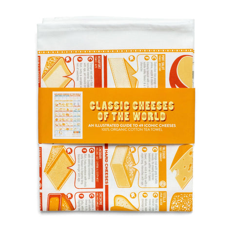 Tea Towel Cotton Classic Cheeses of the World