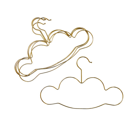 Metal golden coloured cloud shape clothes hangers.