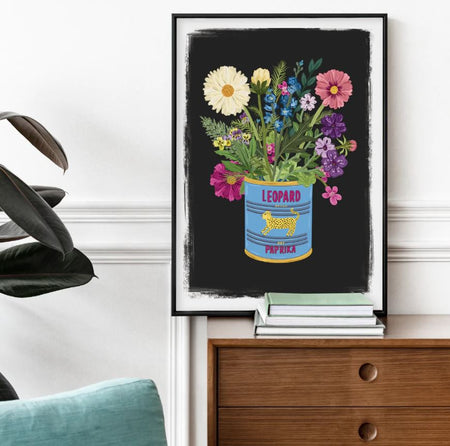 Paprika Tin Flower Posy Print A4