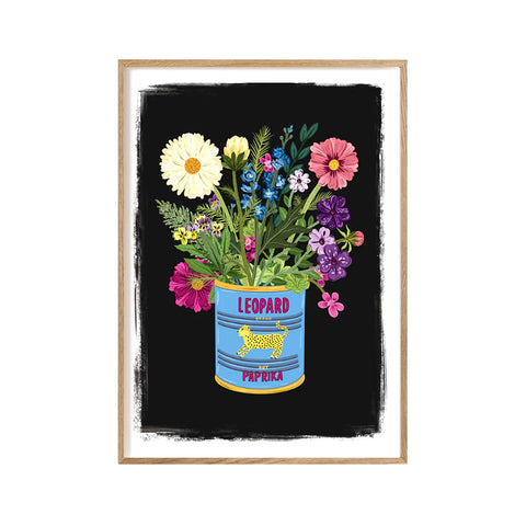 Paprika Tin Flower Posy Print A4