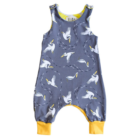 Romper Babygrow Adjustable Size Organic Cotton Pelican