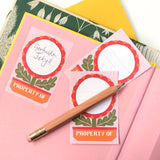 Sticky Labels Bookplate Flower