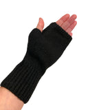 Fingerless Mittens Cashmere Blend Black