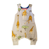 Romper Organic Cotton Adjustable Size Giraffe