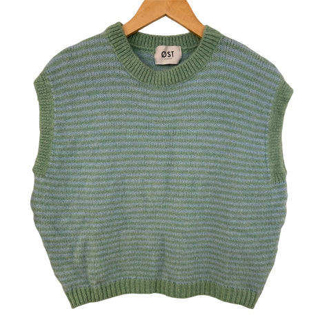 Alma Wool Vest Green Blue