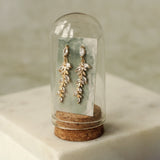Drop Gold Earrings Feather Fern