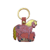 Key Fob Leather Horse Pale Pink