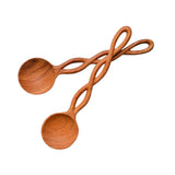 Carved Wooden Spoon Twisted Handle
