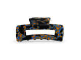 Bulldog Hairclip Resin Blue Black Orange