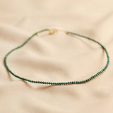 Necklace Beaded Tiny Green Malachite