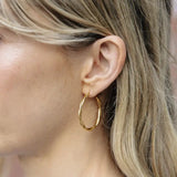 Gold Earrings Entwined Hoop Large