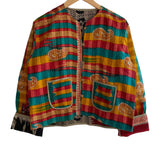 Jacket Reversable Vintage Kantha Cotton Winter Weight Stripe