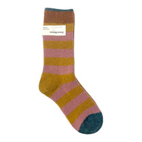 Bonne Maison Wool Socks Honey Stripe
