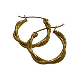 Gold Earrings Entwined Hoop Medium
