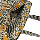 Tote Bag With Zipper Yellow Floral