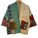 Jacket Cotton Reversable Vintage Kantha Jade Flower