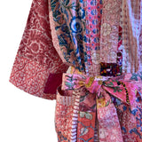 Robe Cotton Kantha Patchwork Pink