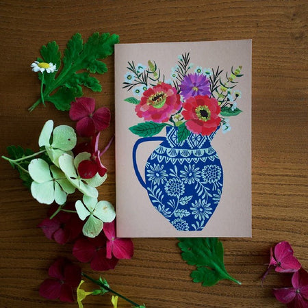 Card Spring Folk Flowers
