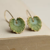 Earrings Clover Leaf Willow Green