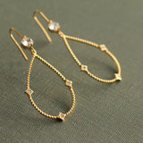 Hoop Gold Earrings Milky Way Navette