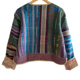 Jacket Reversable Vintage Kantha Cotton Violet Stripe