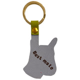 Key Fob Leather Best Mate Dog Yellow