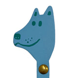 Key Fob Leather Dog Turquoise Blue