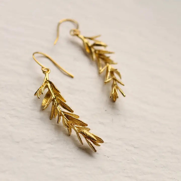 Earrings Rosemary Leaf