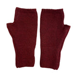 Fingerless Mittens Cashmere Blend Burgundy
