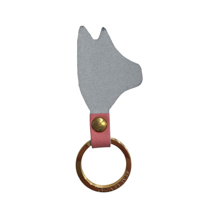 Key Fob Leather Dog Pink