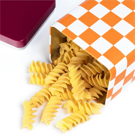 Storage Tin Check Orange