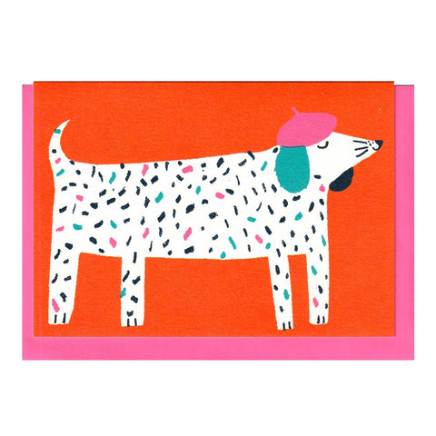 Birthday Card Dog in Beret