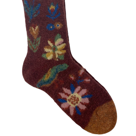 Bonne Maison Wool Socks Flowers And Birds
