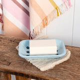 Soap Dish Enamel Two Part Blue